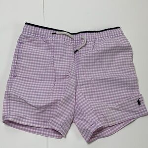 Polo by Ralph Lauren Kids Lavender Check Shorts Swim Trunks